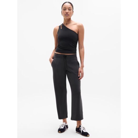 ATHLETA Black Seasoft Straight Leg Cropped Sweatpant Pants Size M Medium - Picture 1 of 9